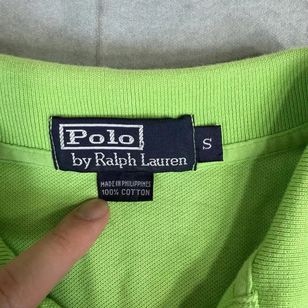 Polo Ralph Lauren Polo Shirt Mens Small Green Classic Green Pony Logo Vintage